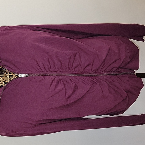 lucy lucypower ruched front full zip long sleeve 2 pocket jacket womens size XL - Picture 2 of 9